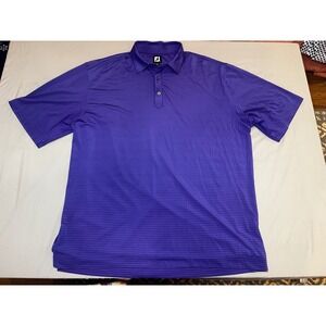 Mens FJ Golf Polo Shirt Purple Striped Short Sleeve Performance XXL Stretch